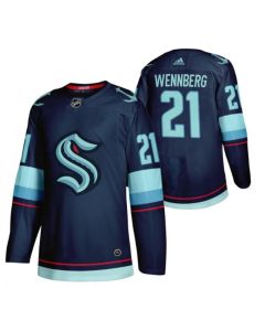 Men's Seattle Kraken #21 Alex Wennberg Navy Stitched Jersey