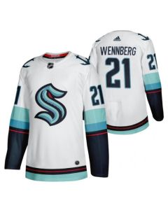 Men's Seattle Kraken #21 Alex Wennberg White Stitched Jersey