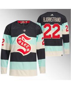 Men's Seattle Kraken #22 Oliver Bjorkstrand 2024 Deep Sea Blue Winter Classic Stitched Jersey