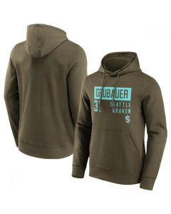 Men's Seattle Kraken #31 Philipp Grubauer Green Name & Number Hoodie
