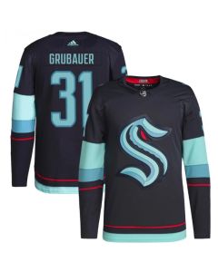 Men's Seattle Kraken #31 Philipp Grubauer Navy Stitched Jersey