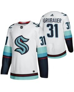 Men's Seattle Kraken #31 Philipp Grubauer White Stitched Jersey