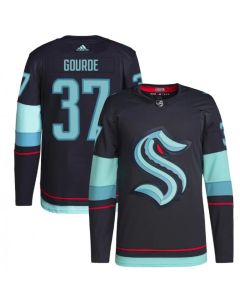 Men's Seattle Kraken #37 Yanni Gourde Navy Stitched Jersey