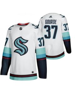 Men's Seattle Kraken #37 Yanni Gourde White Stitched Jersey