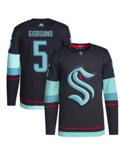 Men's Seattle Kraken #5 Mark Giordano Navy Stitched Jersey