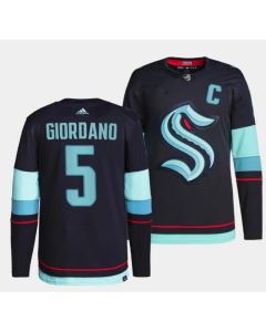 Men's Seattle Kraken 5 Mark Giordano Navy Stitched Jersey
