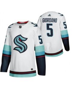 Men's Seattle Kraken #5 Mark Giordano White Stitched Jersey