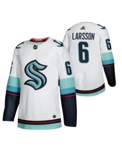 Men's Seattle Kraken #6 Adam Larsson White Stitched Jersey