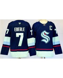 Men's Seattle Kraken #7 Jordan Eberle Navy 2024-25 Home Stitched Hockey Jersey