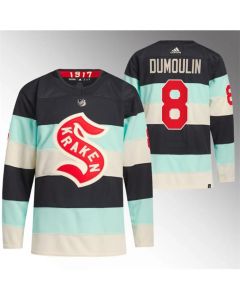 Men's Seattle Kraken #8 Brian Dumoulin 2024 Deep Sea Blue Winter Classic Stitched Jersey