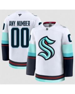 Men's Seattle Kraken ACTIVE PLAYER Custom White 2024-25 Away Stitched Hockey Jersey