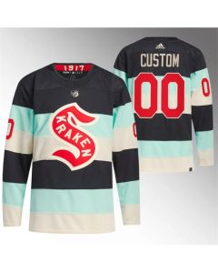 Men's Seattle Kraken Custom 2024 Deep Sea Blue Winter Classic Stitched Jersey