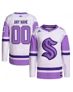 Men's Seattle Kraken Custom White/Purple Stitched Jersey