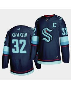 Men's Seattle Kraken Primary Logo #32 Navy Stitched Jersey