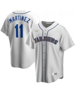Men's Seattle Mariners #11 Edgar Martinez White Cool Base Stitched jersey