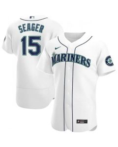 Men's Seattle Mariners #15 Kyle Seager White Flex Base Stitched jersey