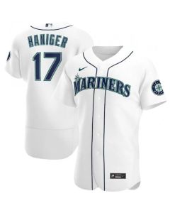 Men's Seattle Mariners #17 Mitch Haniger White Flex Base Stitched jersey