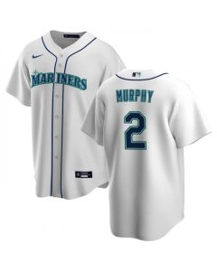 Men's Seattle Mariners #2 Tom Murphy White Cool Base Stitched jersey