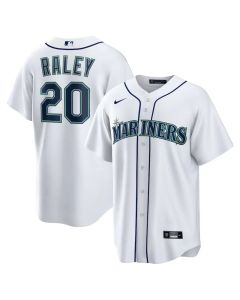 Men's Seattle Mariners #20 Luke Raley White Home Replica Jersey