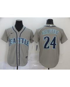 Men's Seattle Mariners #24 Ken Griffey Grey Cool Base Stitched MLB Jersey