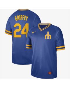 Men's Seattle Mariners #24 Ken Griffey Jr. Blue Cooperstown Collection Legend Stitched MLB Jersey