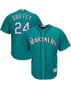 Men's Seattle Mariners #24 Ken Griffey Jr. Green Throwback Cooperstown Collection Limited Jersey