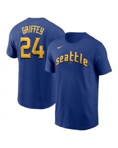 Men's Seattle Mariners #24 Ken Griffey Jr. Royal 2023 City Connect Name & Number T-Shirt