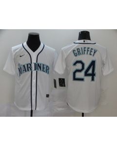 Men's Seattle Mariners #24 Ken Griffey White Cool Base Stitched MLB Jersey