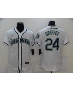 Men's Seattle Mariners #24 Ken Griffey White Flex Base Stitched jersey