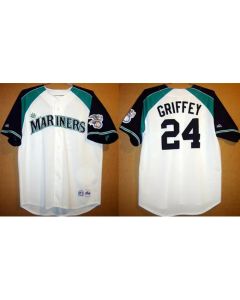 Men's Seattle Mariners #24 Ken Griffey White Stitched jersey