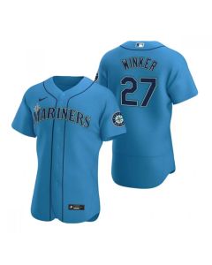 Men's Seattle Mariners #27 Jesse Winker Royal Flex Base Stitched Jersey
