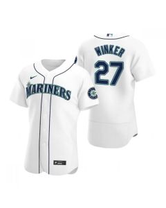 Men's Seattle Mariners #27 Jesse Winker White Flex Base Stitched Jersey