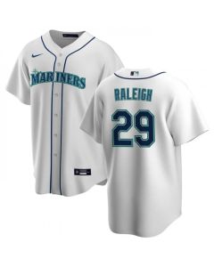 Men's Seattle Mariners #29 Cal Raleigh White Cool Base Stitched jersey