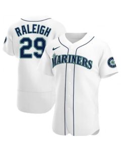 Men's Seattle Mariners #29 Cal Raleigh White Flex Base Stitched Jersey