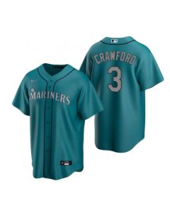 Men's Seattle Mariners #3 J.P. Crawford Aqua Cool Base Stitched jersey