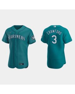 Men's Seattle Mariners #3 J.P. Crawford Aqua Flex Base Stitched Jersey
