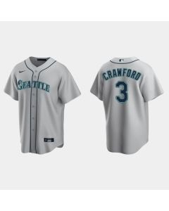 Men's Seattle Mariners #3 J.P. Crawford Grey Cool Base Stitched jersey