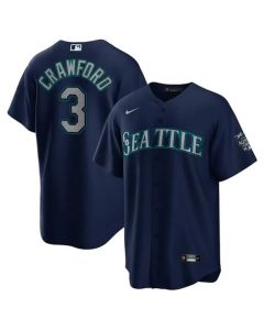 Men's Seattle Mariners #3 J.P. Crawford Navy Home Replica Jersey (Navy)