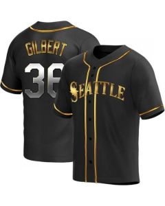 Men's Seattle Mariners #36 Logan Gilbert Black Stitched jersey