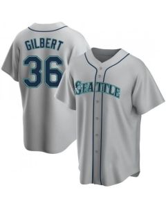 Men's Seattle Mariners #36 Logan Gilbert Gray Cool Base Stitched jersey