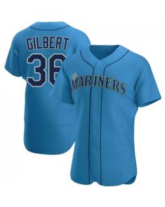 Men's Seattle Mariners #36 Logan Gilbert Royal Flex Base Stitched Jersey
