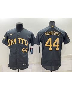 Men's Seattle Mariners #44 Julio Rodriguez 2022 All-Star Charcoal Flex Base Stitched jersey (Charcoal)
