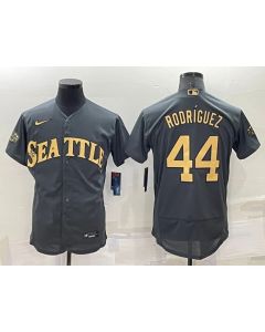 Men's Seattle Mariners #44 Julio Rodriguez 2022 All-Star Charcoal Flex Base Stitched jersey