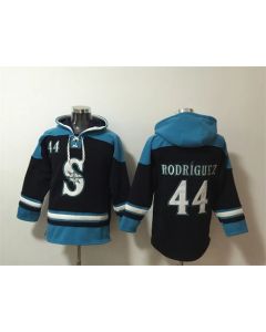 Men's Seattle Mariners #44 Julio Rodriguez Navy/Awus Lace-Up Pullover Hoodie