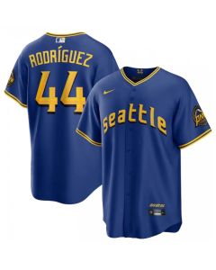 Men's Seattle Mariners #44 Julio Rodriguez Royal 2023 City Connect Cool Base Stitched Baseball Jersey