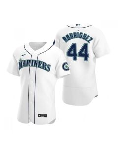 Men's Seattle Mariners 44 Julio Rodriguez White Flex Base Stitched Jersey