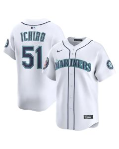 Men's Seattle Mariners #51 Ichiro Suzuki White 2025 National Baseball Hall of Fame Home Limited Player Jersey