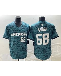 Men's Seattle Mariners #68 George Kirby Teal 2023 All-star Cool Base With Patch Stitched Baseball Jersey