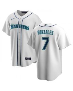 Men's Seattle Mariners #7 Marco Gonzales White Cool Base Stitched jersey