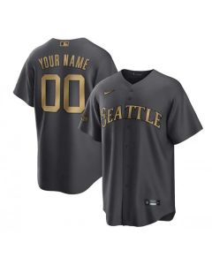 Men's Seattle Mariners ACTIVE Player Custom 2022 All-Star Charcoal Cool Base Stitched Baseball Jersey